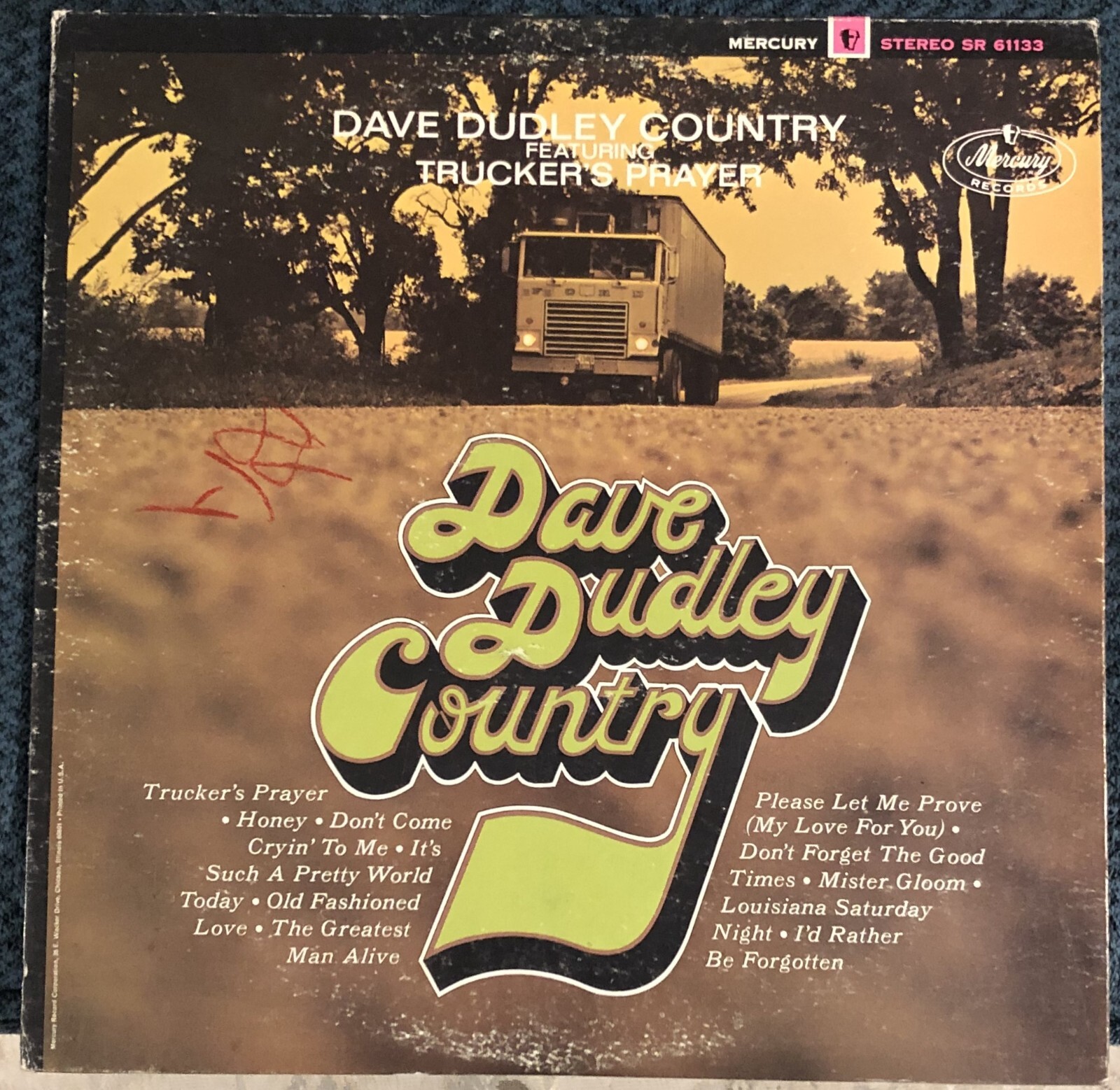 Dave Dudley - Dave Dudley Country LP - 1967 Mercury w/ "Trucker's Prayer" - VG+