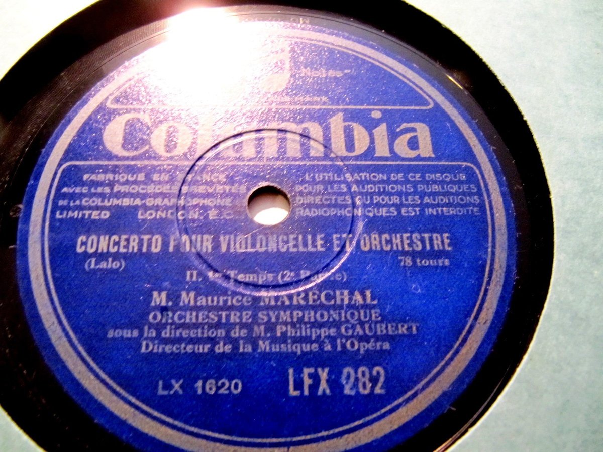 1932 Maurice Marechal LALO Cello Concerto in D Philippe Gaubert COLUMBIA LFX 282