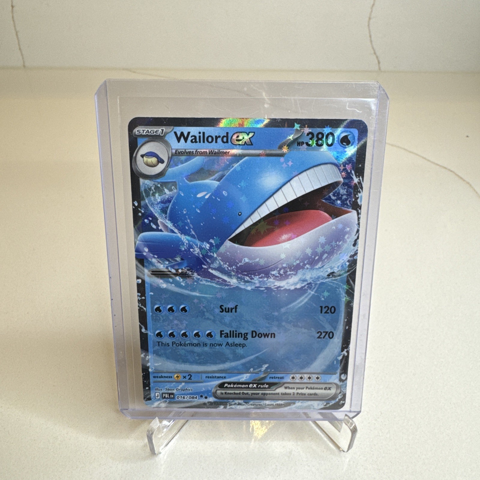 Wailord ex 016/084 Doppio Raro Pokemon Pitch Nero 