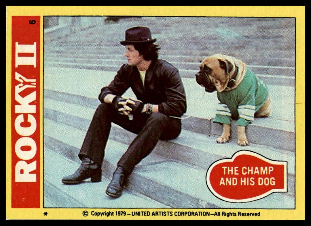 The Champ and His Dog - 1979 Topps Rocky II #6
