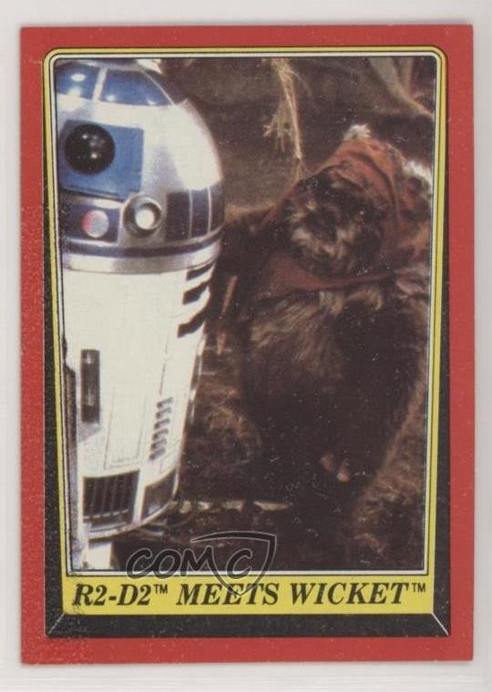 1983 Topps Star Wars: ROTJ Wicket W Warrick R2-D2 incontra Wicket #91 09z5