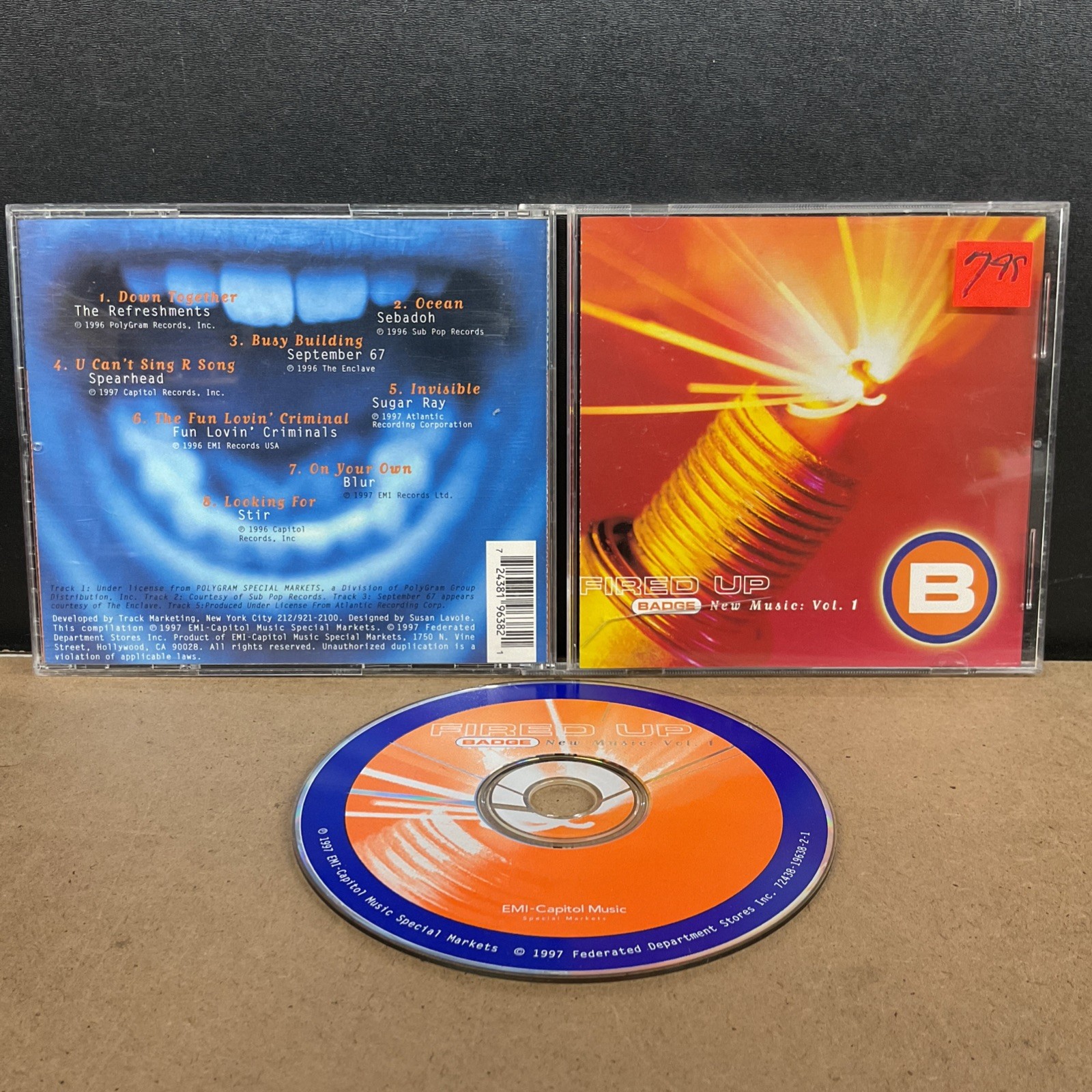 Fired Up Badge New Music Vol. 1 CD 1997 Blur Sugar Ray Sebadoh