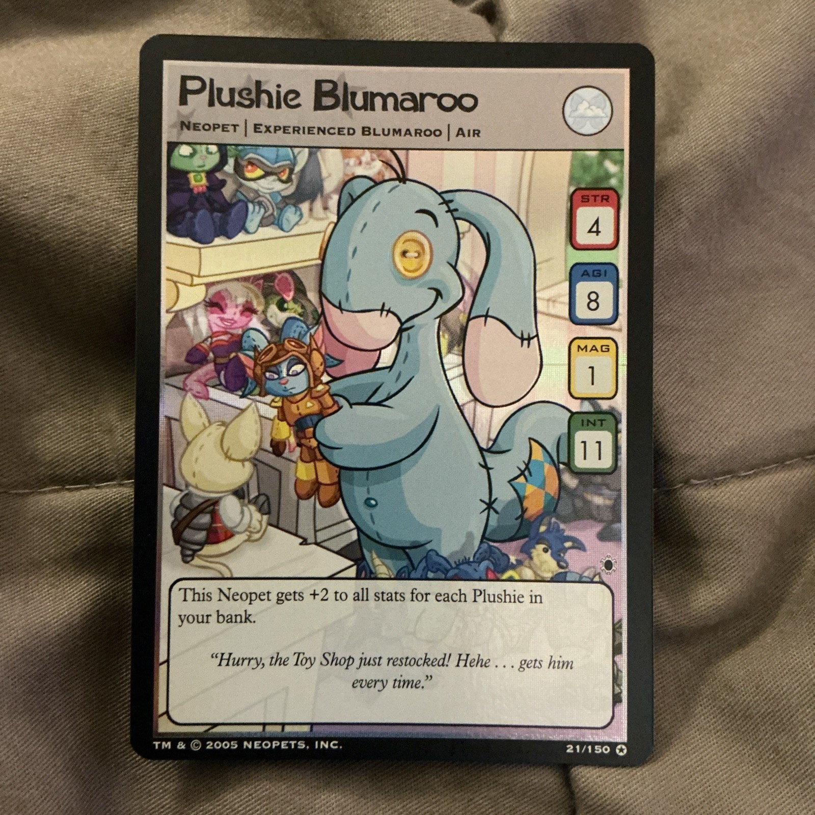 2005 Neopets TCG Plushie Blumaroo #21/150 The Darkest Faerie Ultra Rara Holo NM