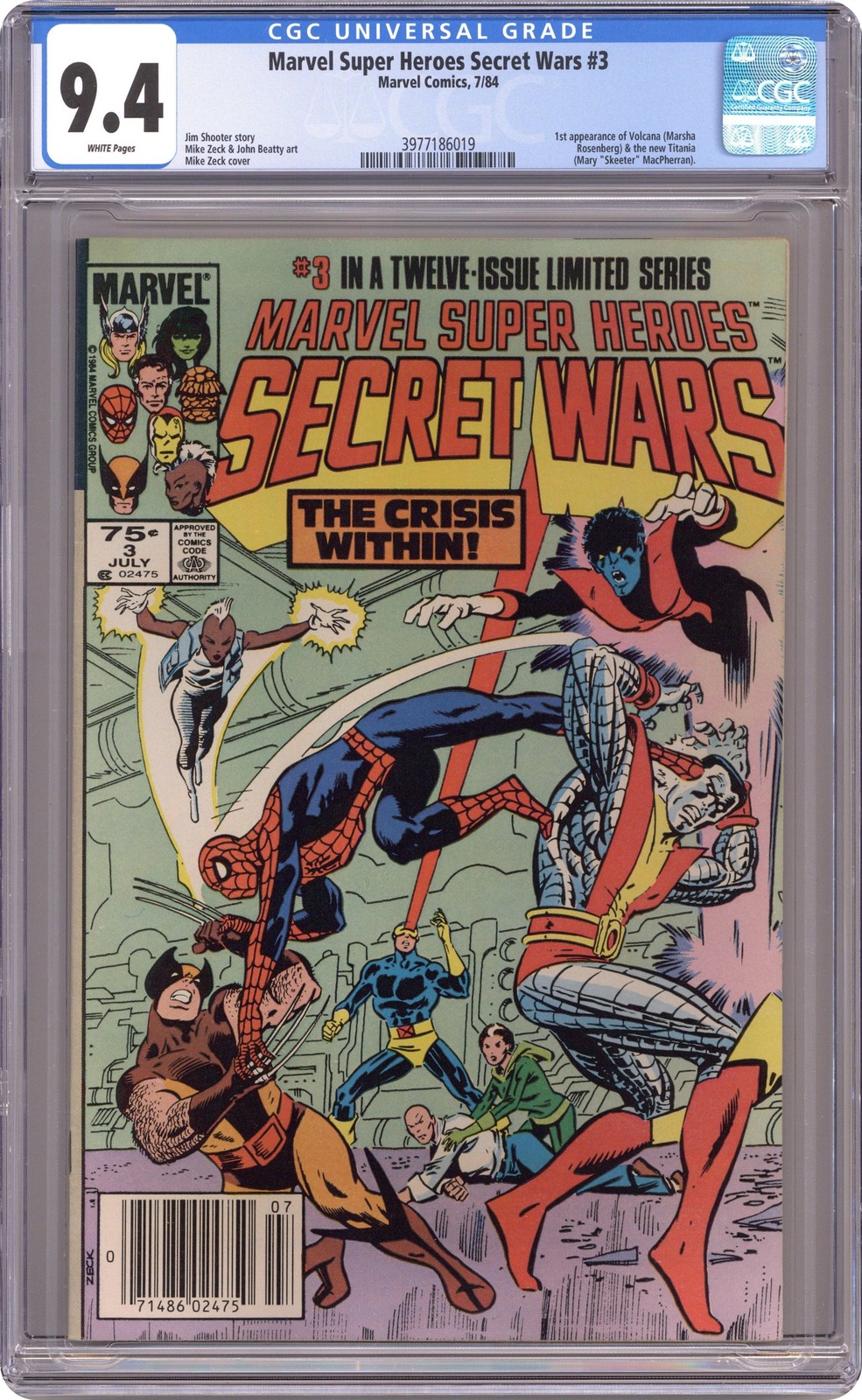 Marvel Super Heroes Secret Wars #3N CGC 9.4 1984 3977186019