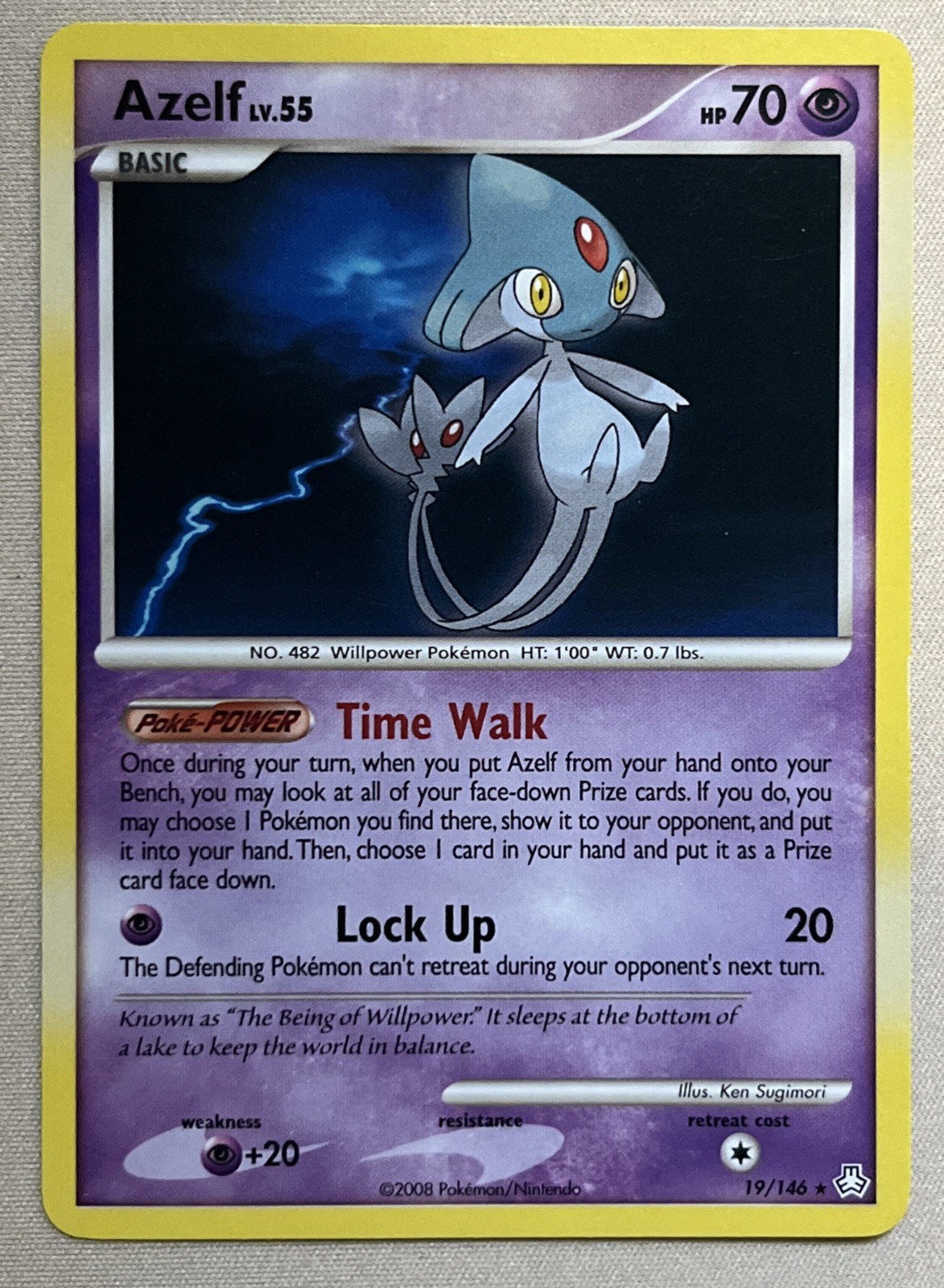 Carta Pokemon - Azelf - Rara Regolare (19/146) DP Leggende Risvegliate *LP*
