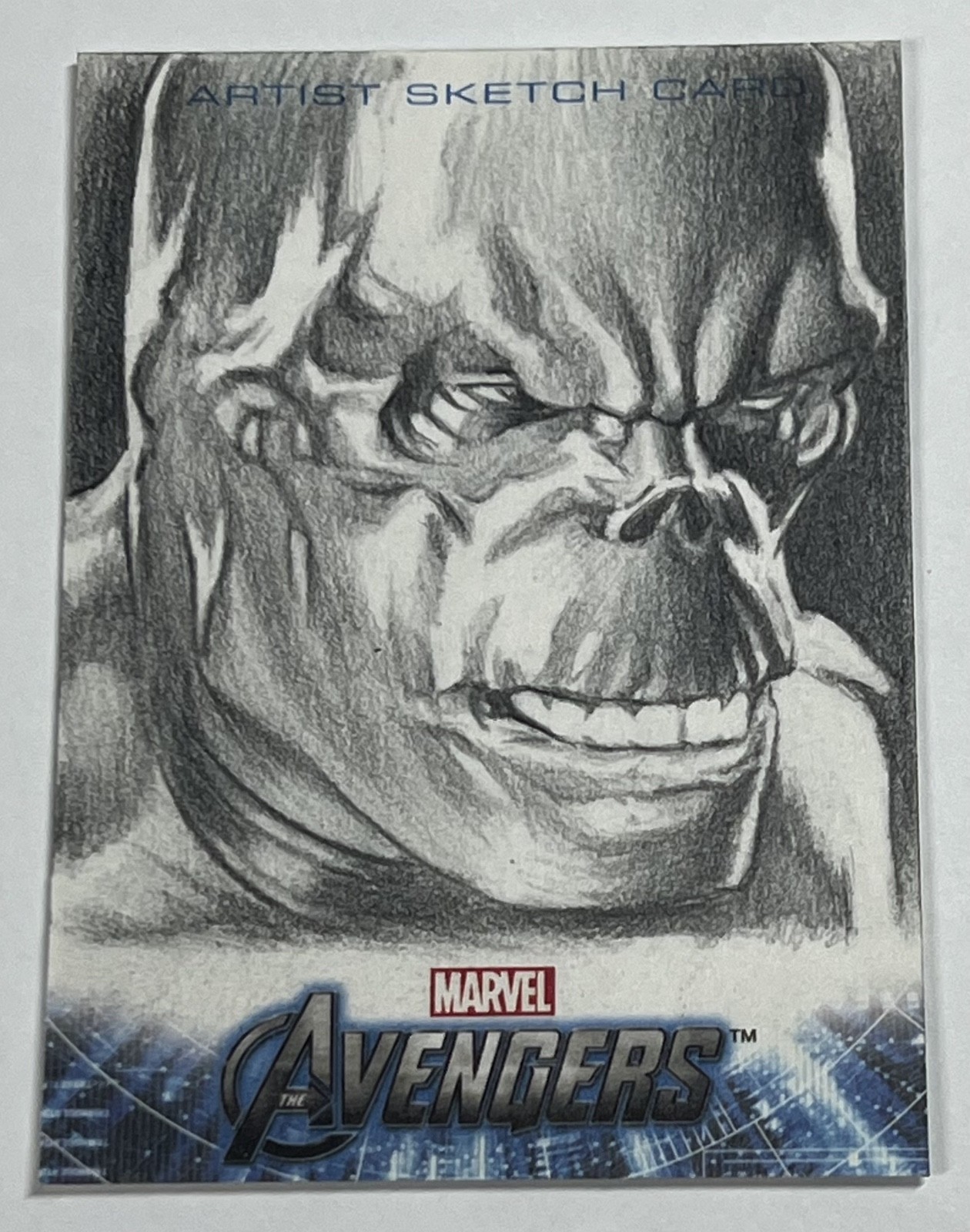 2012 Avengers Assemble BOB STEVLIC Teschio Rosso SKETCH CARD *Marvel *matita cool!