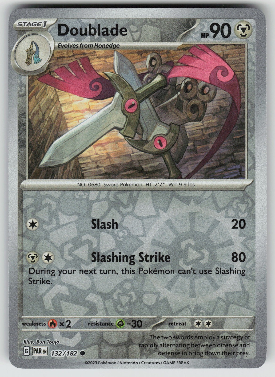 Doublade 132/182 SV04: Paradox Rift Reverse Holofoil Pokémon TCG