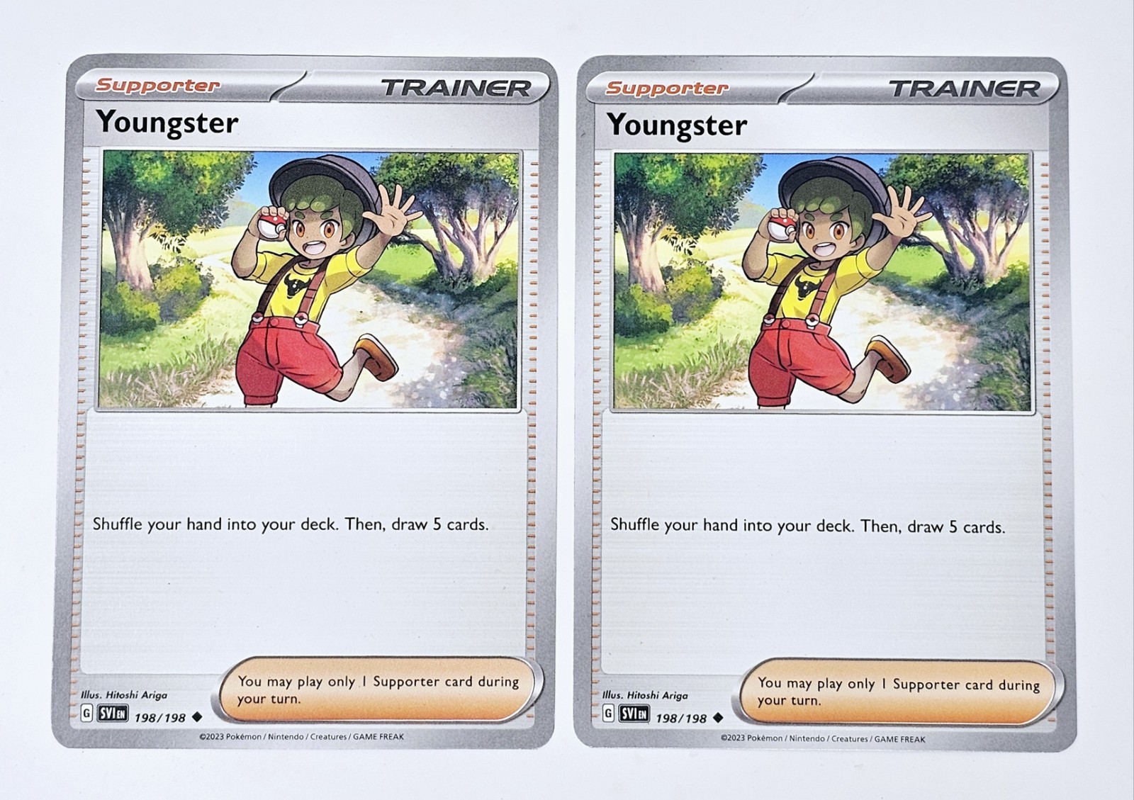 Pokemon TCG Youngster Trainer Supporter 198/198 Scarlet & Violet UnCommon 2 Each