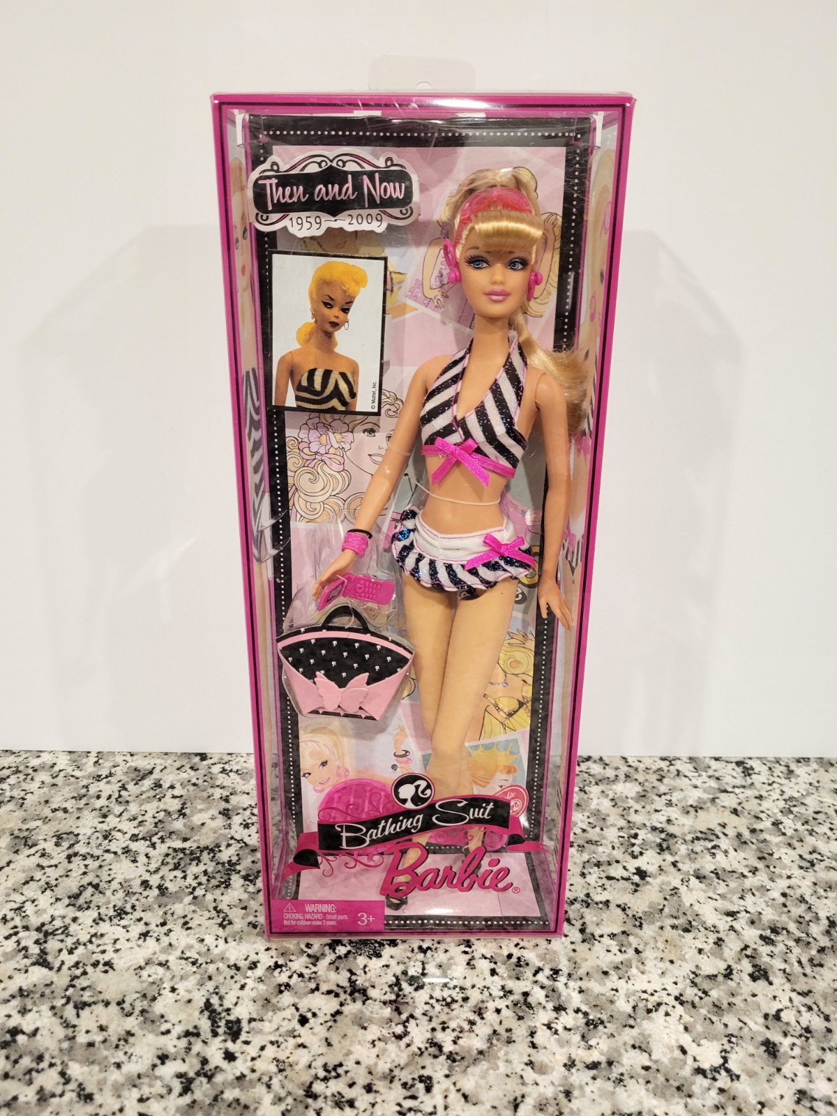 Costume da bagno allora e oggi 2009 BARBIE Mattel nuovo con scatola P6508