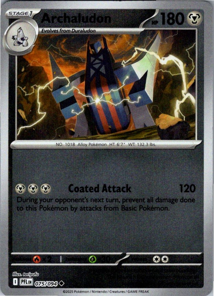 Archaludon Reverse Holofoil 075/094 Phantasmal Flames NM