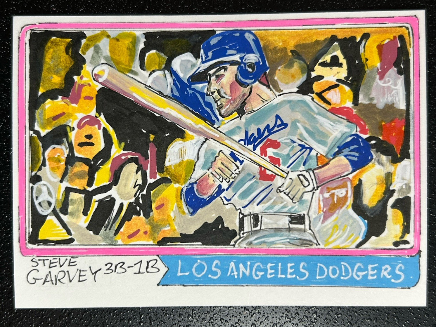ACEO Sketch Trading Card 1/1 Topps 1974 Steve Garvey Dodgers Hand-drawn OOAK Art