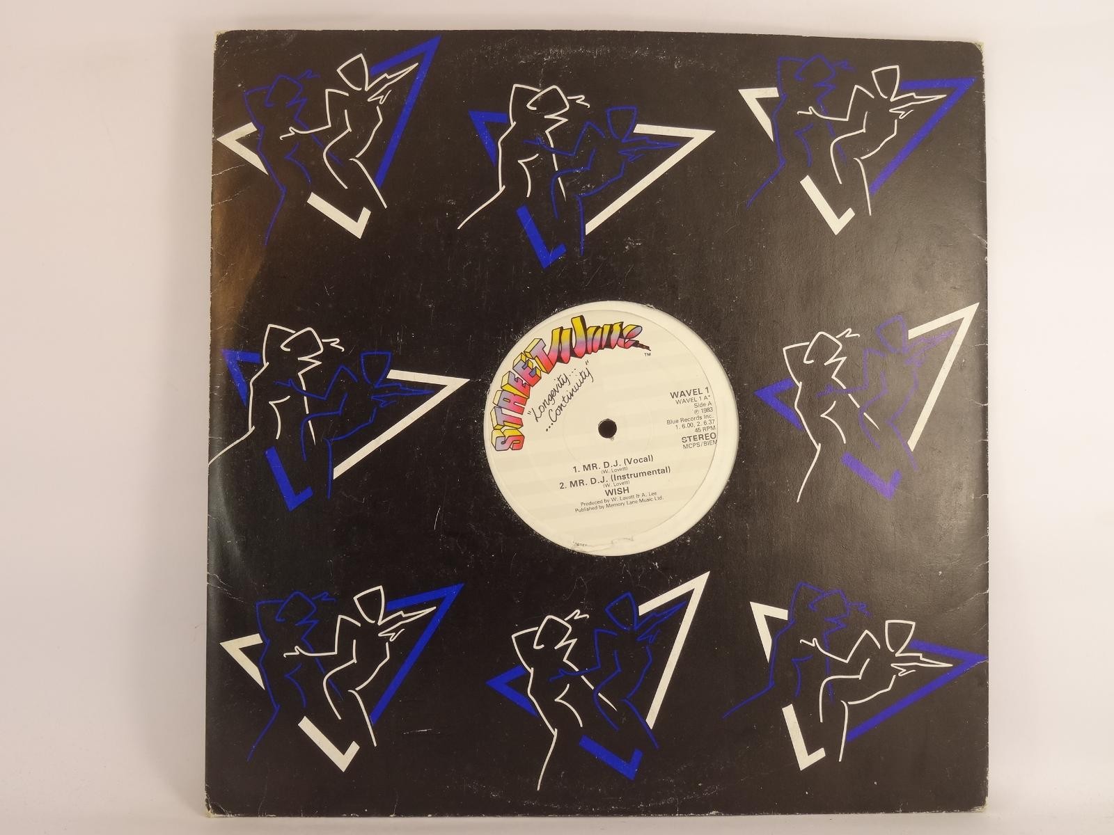 WISH MR D.J. (280) 3 Track 12" Single plus Company Sleeve BLUE RECORDS