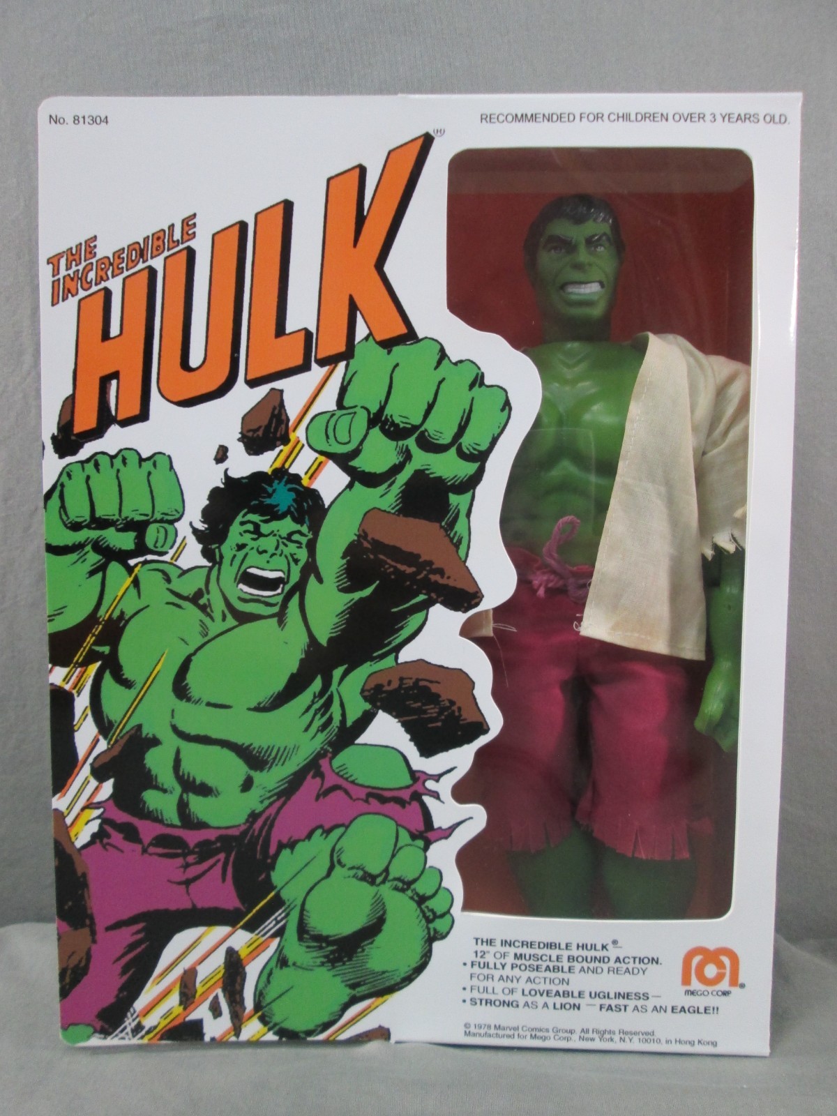 Mego HULK 12" completo con scatola REPRO vintage 1978