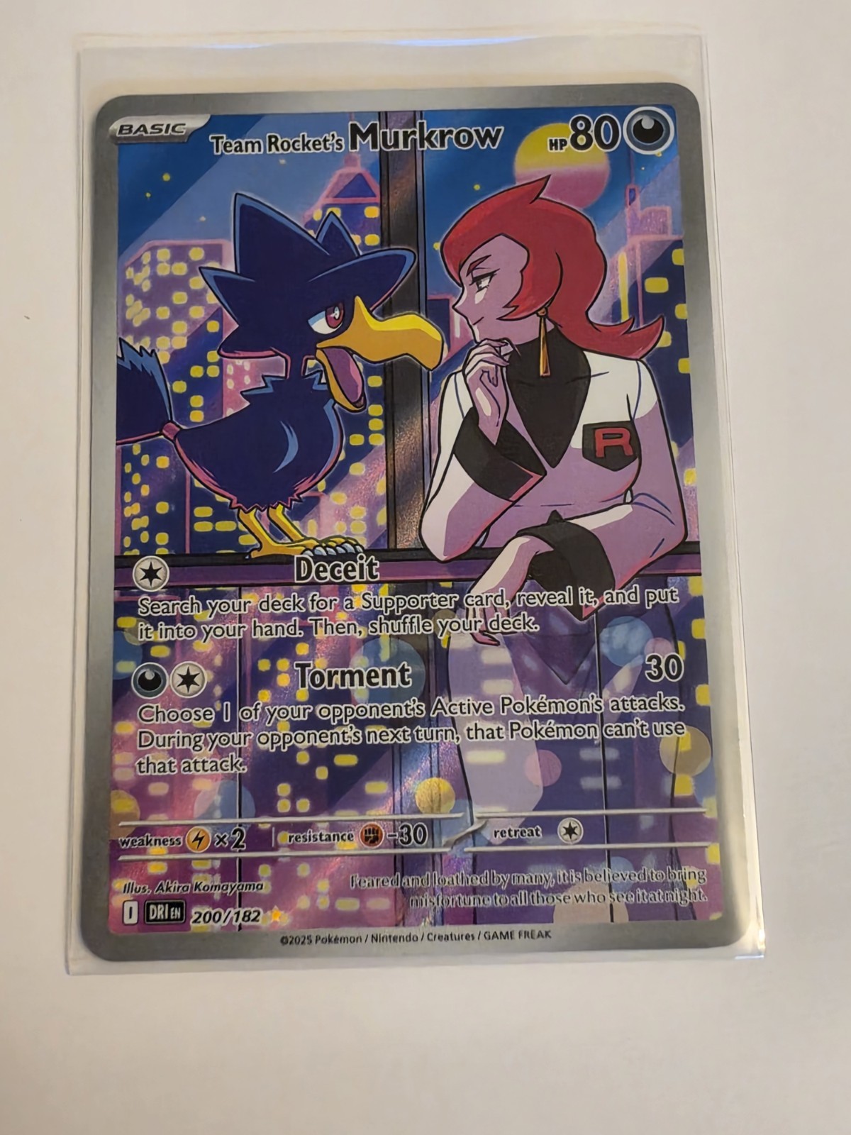 Team Rocket's Murkrow come nuovo - 200/182 - Illustrazione Pokemon raro riv destinato