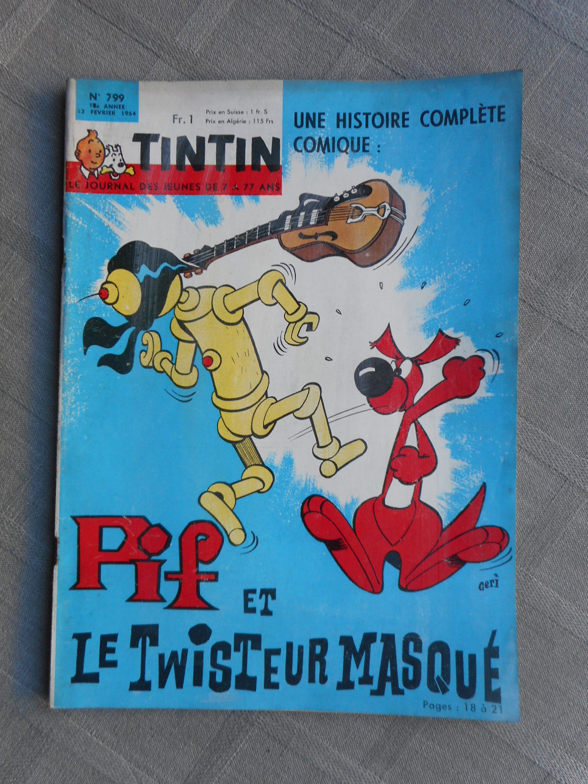 Hebdo Tintin 1ª Serie N°799 Stato Corretto Senza Più