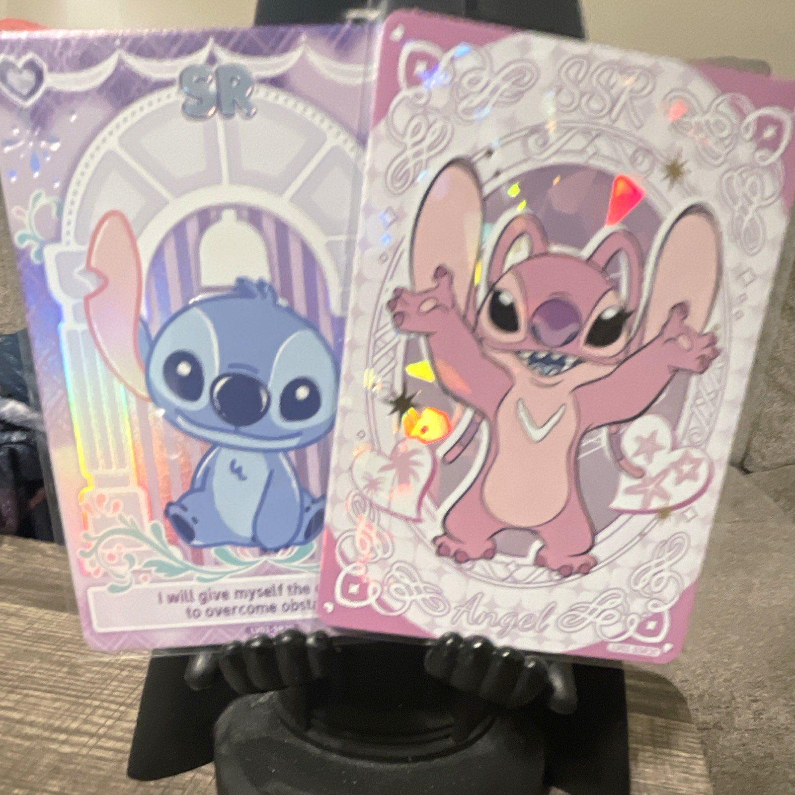 Lotto Carte Collezionabili Disney SR Lilo & Stitch Olografiche Non Sportive (2) Stitch Angel