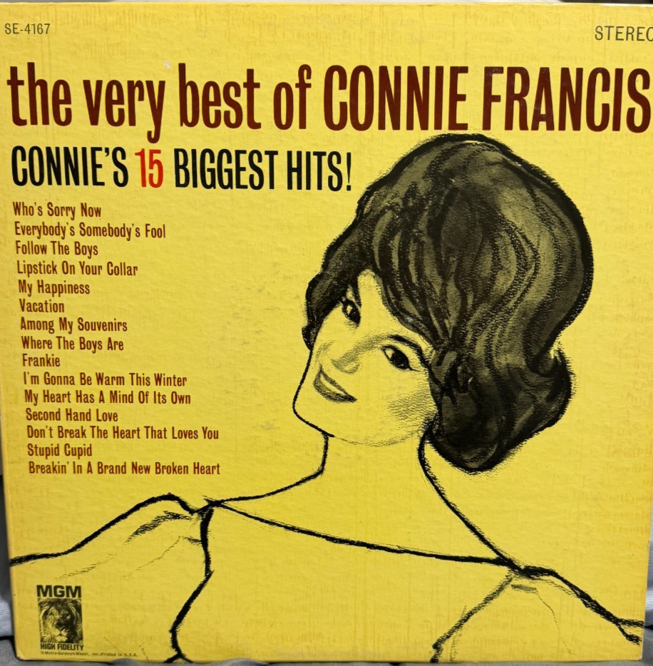 Connie Francis The Very Best Of Connie Francis 1968 Vinyl LP VG+/VG+
