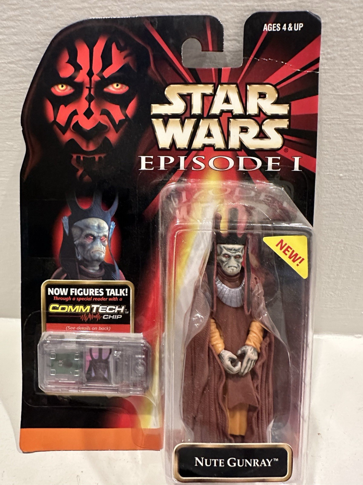 Star Wars Episodio I NUTE GUNRAY CommTech Chip Figure 1999 Hasbro Box 6