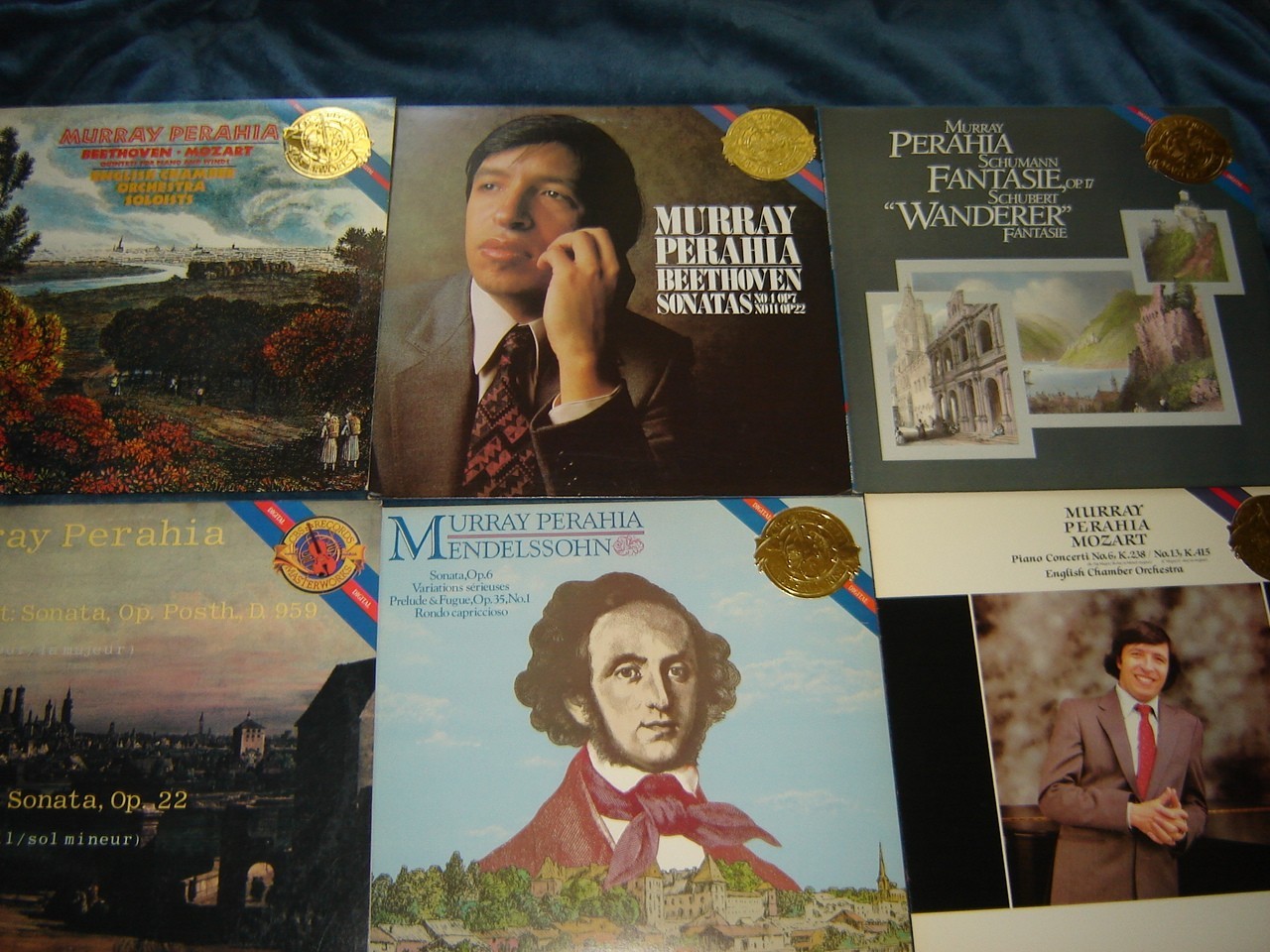 Lot of 6 Murray Perahia CBS LP's NM Beethoven, Mozart, Schumann