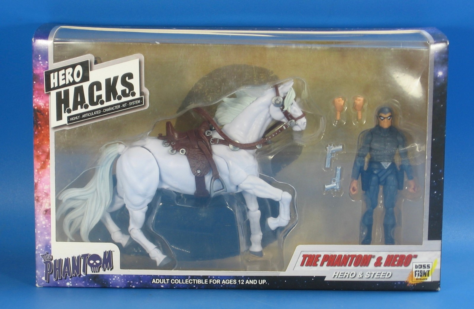 The Phantom & Hero 4" Action Figure & Horse 2022 MIP Boss Fight Comic Hero HACKS