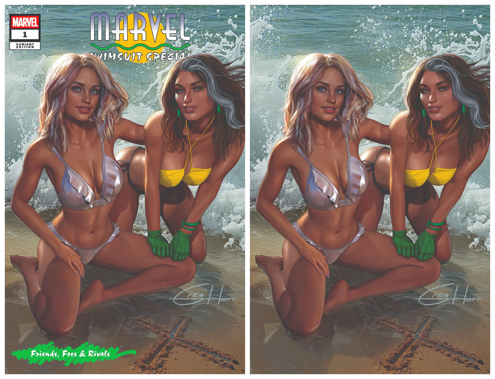 MARVEL SWIMSUIT SPECIAL: FRIENDS, FOES & RIVALS #1 Greg Horn Variant Cover Set