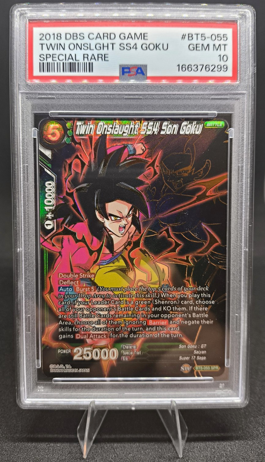 DRAGON BALL SUPER GIOCO DI CARTE TWIN ONSLAUGHT SS4 SON GOKU BT5-055 SPECIAL