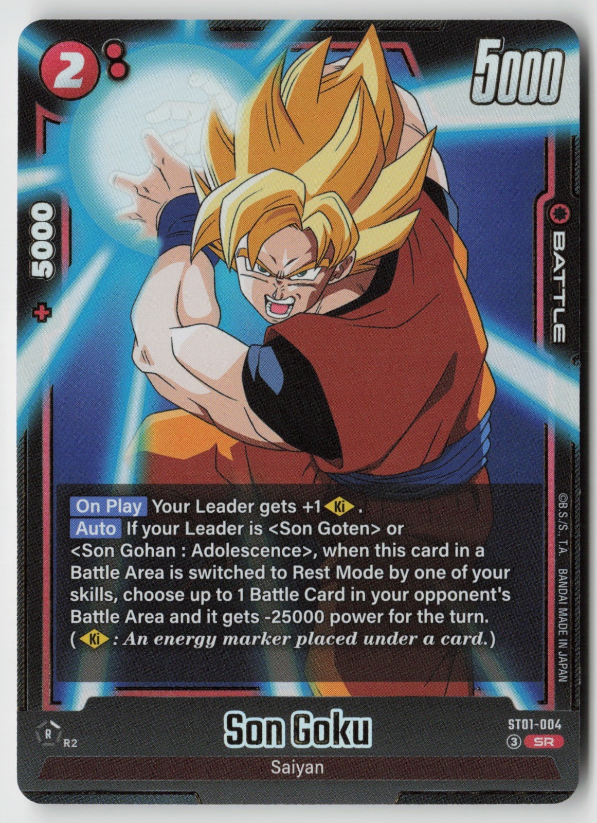 Son Goku ST01-004 Story Booster 01 Holo super raro quasi nuovo