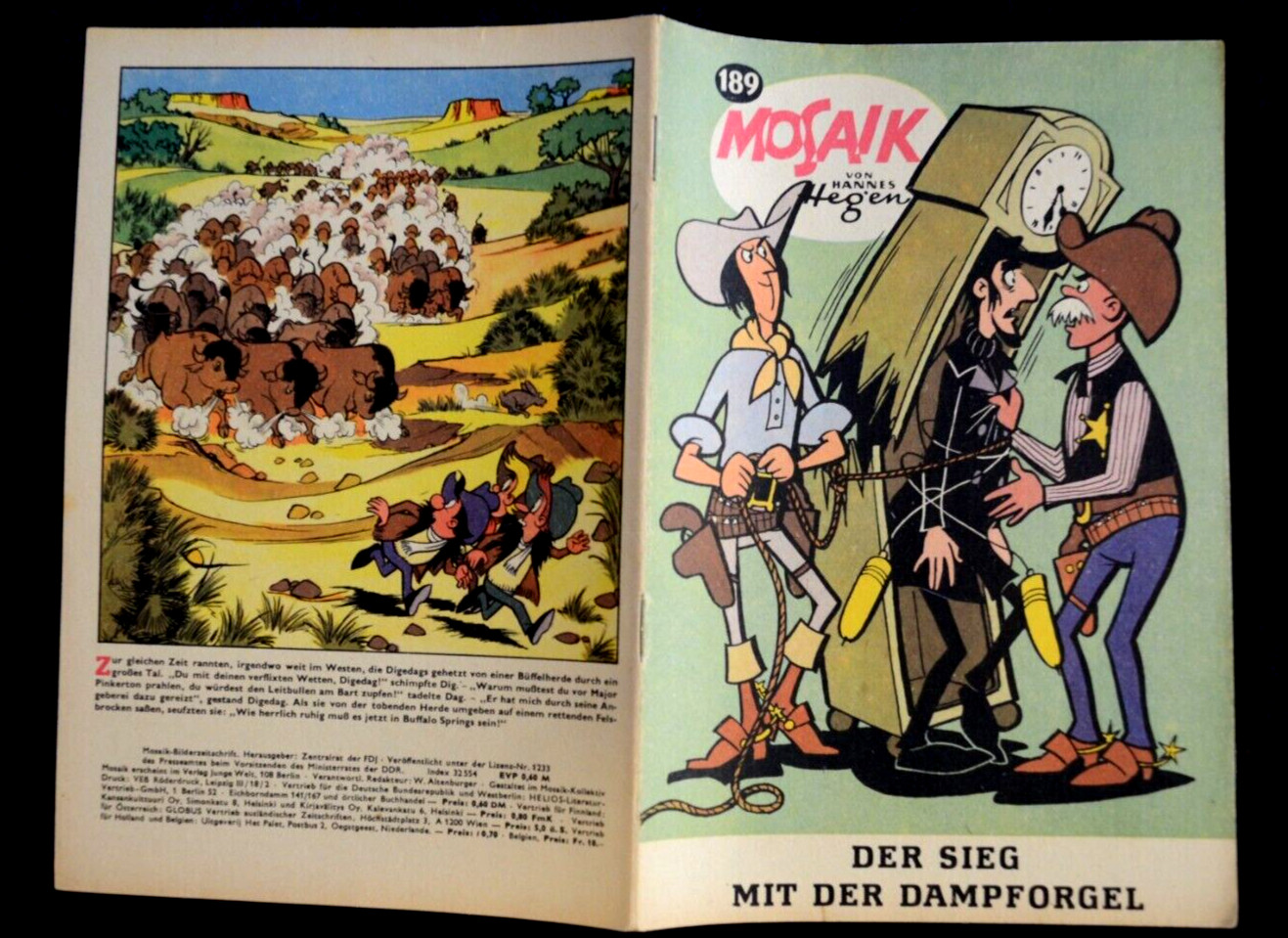 Originale MOSAIK Hannes Hegen Nr. 189 Il Vittoria Con L'Organo A Vapore DDR