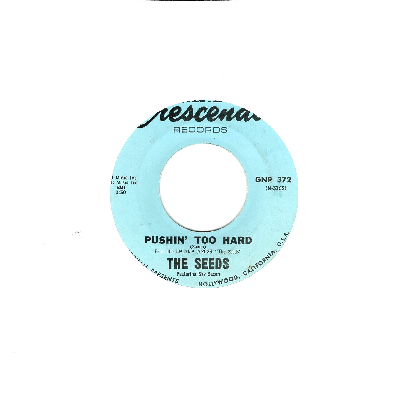 The Seeds:     Pushin' Too Hard / Try To Understand .. 45 RPM 13034