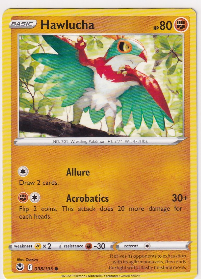 2022 POKEMON HAWLUCHA 098/195