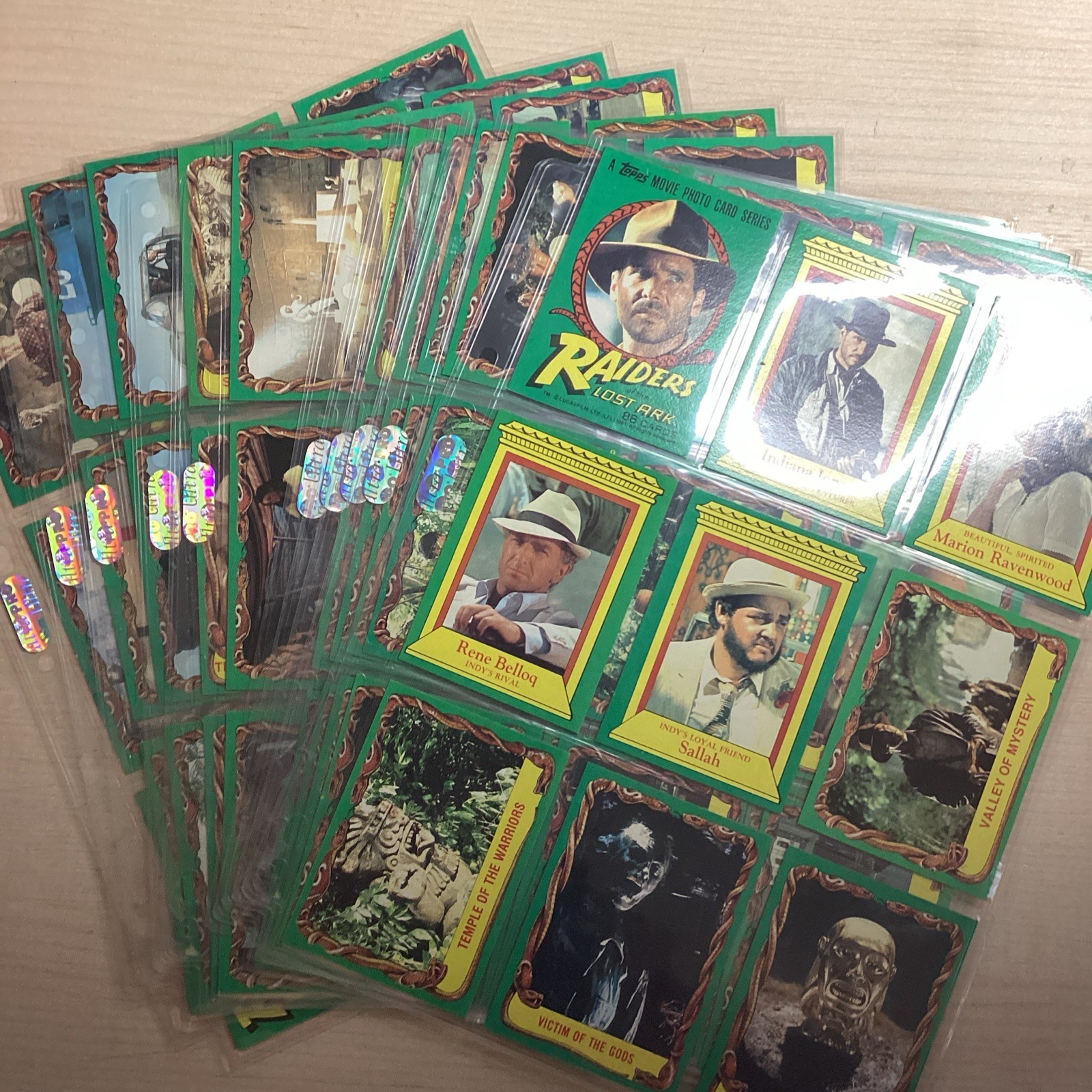 1981 Topps Indiana Jones RAIDERS OF THE LOST ARK Complete Set 1-88. In Sleeves.