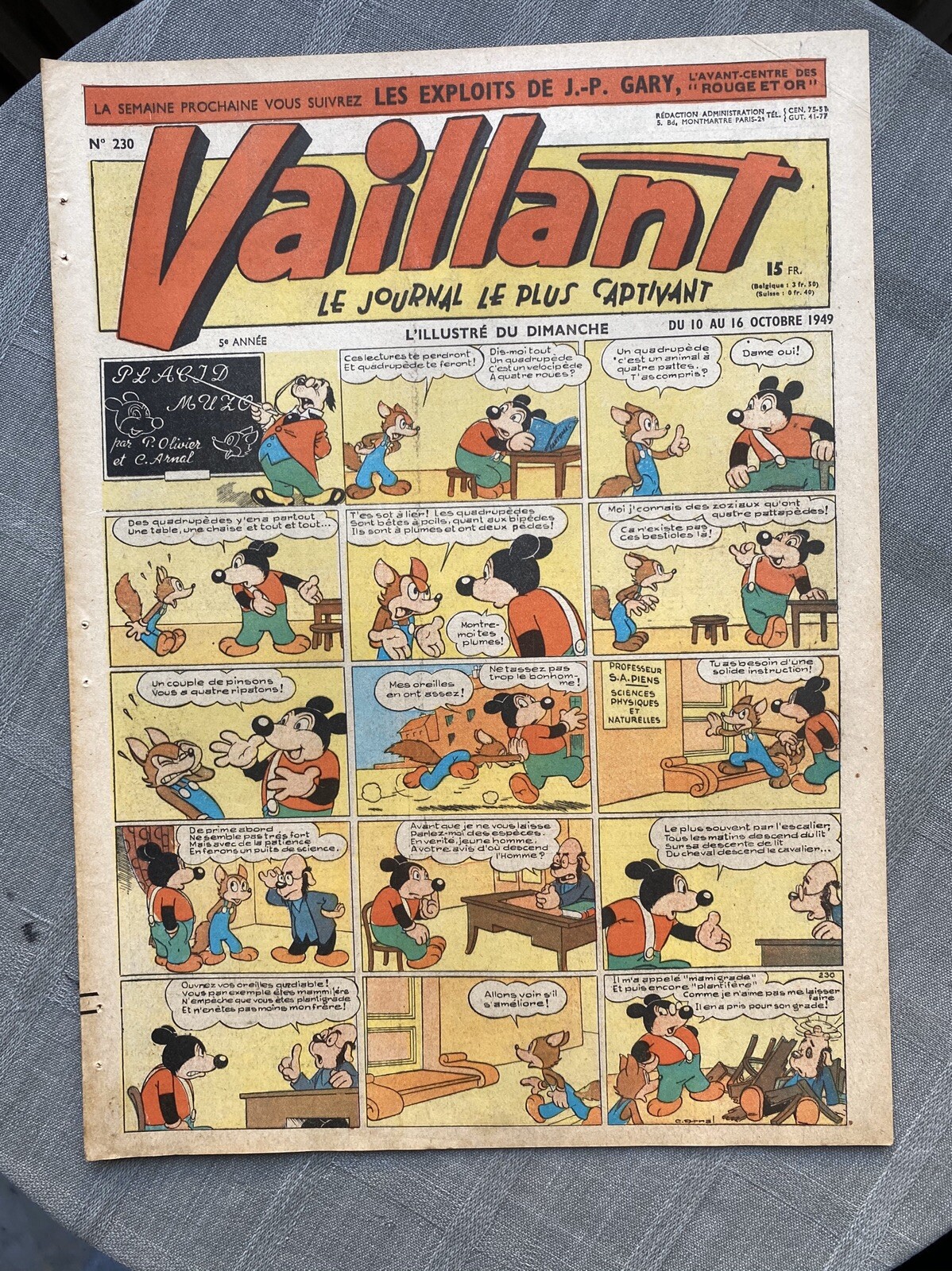 Vaillant Il Giornale Più Coinvolgente N°230 1949 Buone Condizioni
