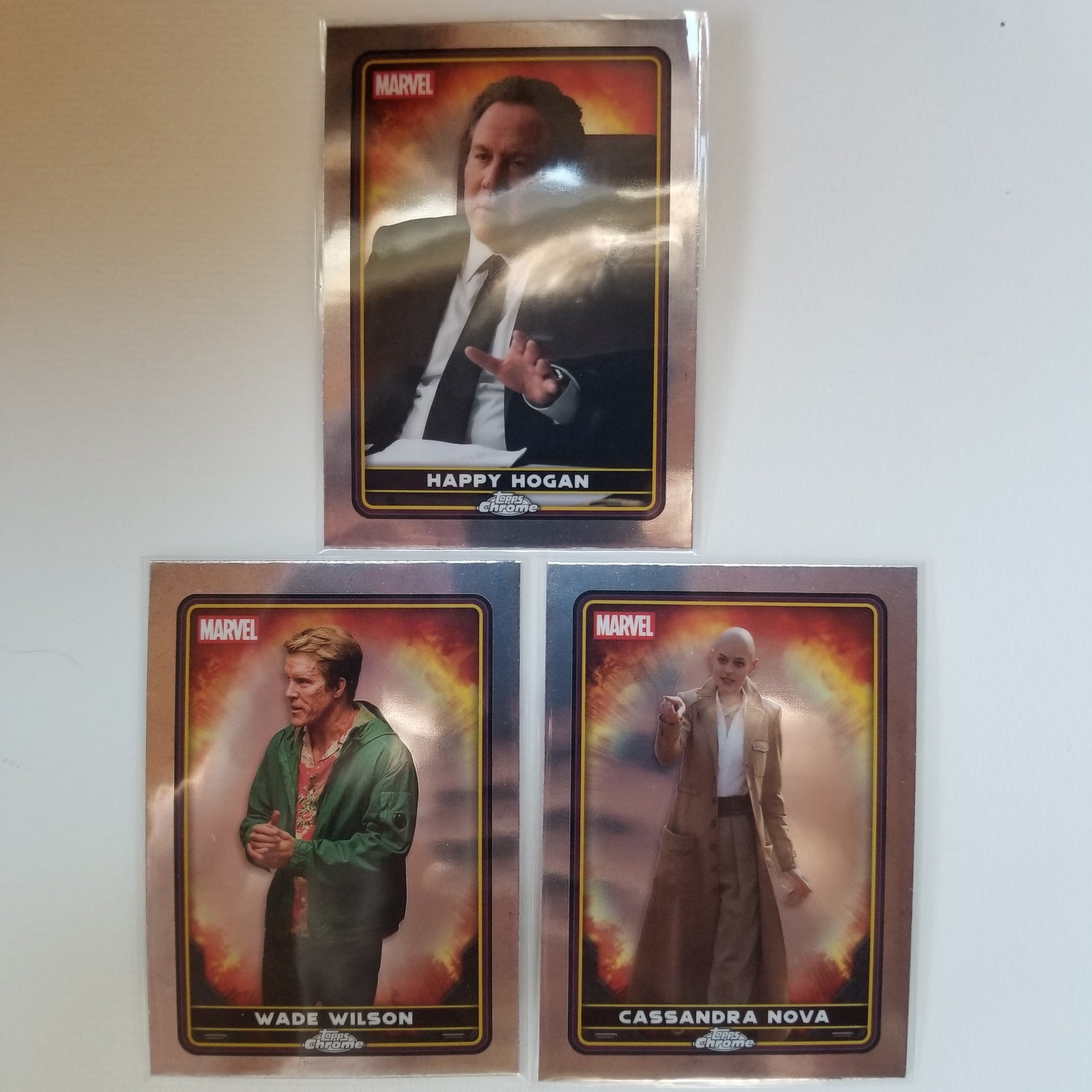 2025 Topps Chrome Deadpool & Wolverine Cards - Happy, Wade & Cassandra