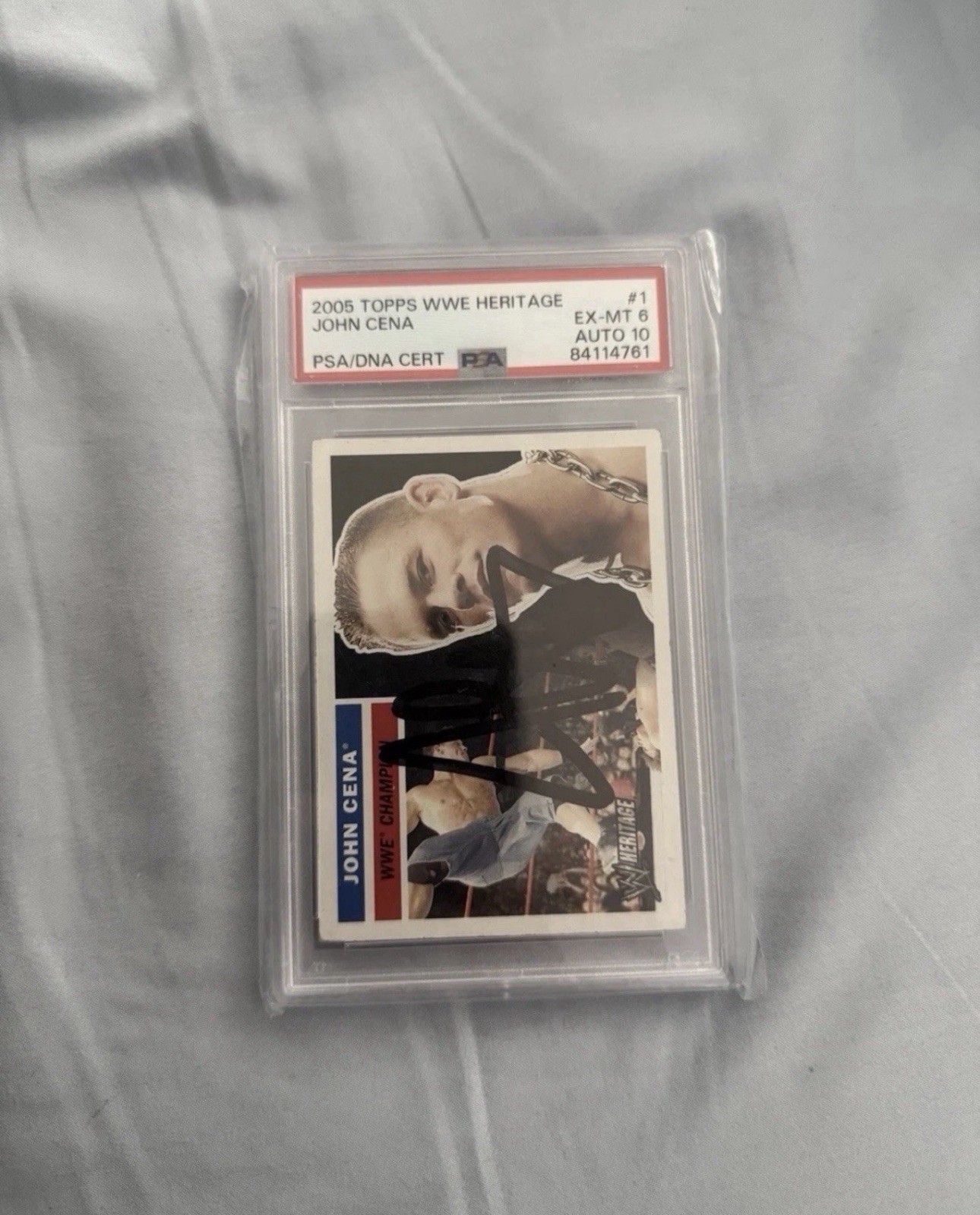 John Cena 2005 Topps WWE Heritage PSA/DNA Certified Signed Card PSA 6 / AUTO 10