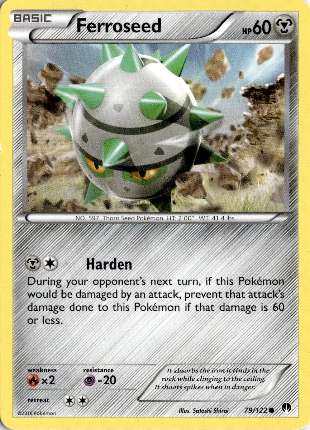 Pokemon punto di rottura comune Ferroseed 79/122 giocato moderatamente