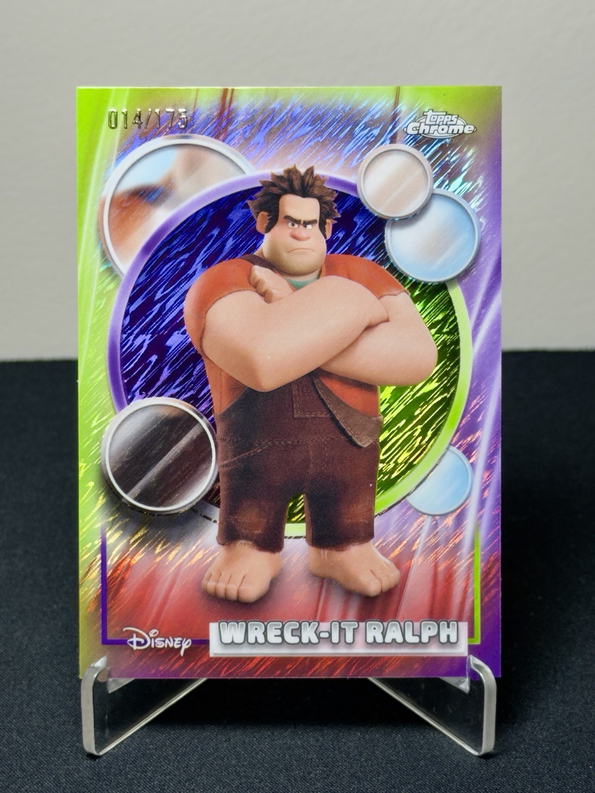 2026 Topps Chrome Disney Wreck-It Ralph viola e verde chiaro scintillante /175