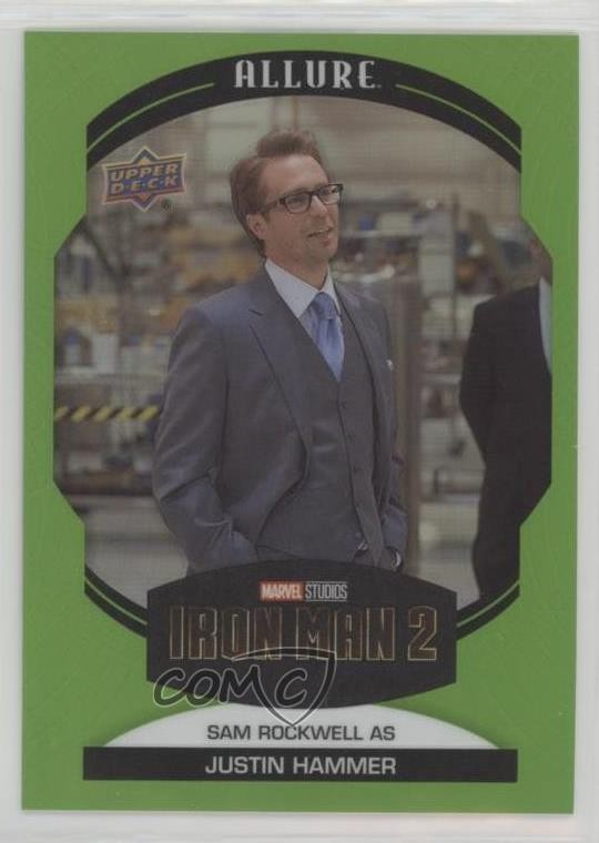2022 Marvel Allure Green Quartz 95/99 as Justin Hammer Sam Rockwell #5 w1s
