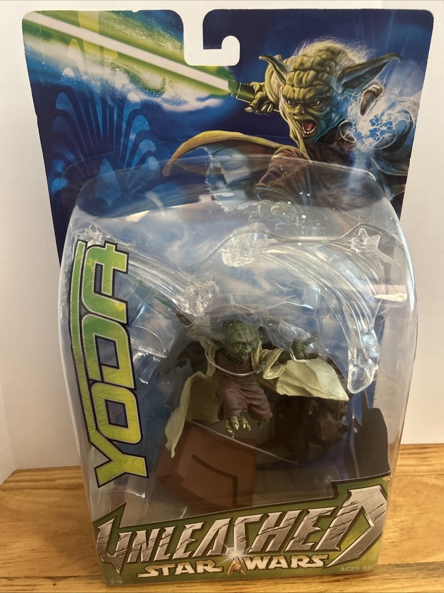 Vintage 2003 Hasbro Star Wars Unleashed Yoda Figure New Sealed