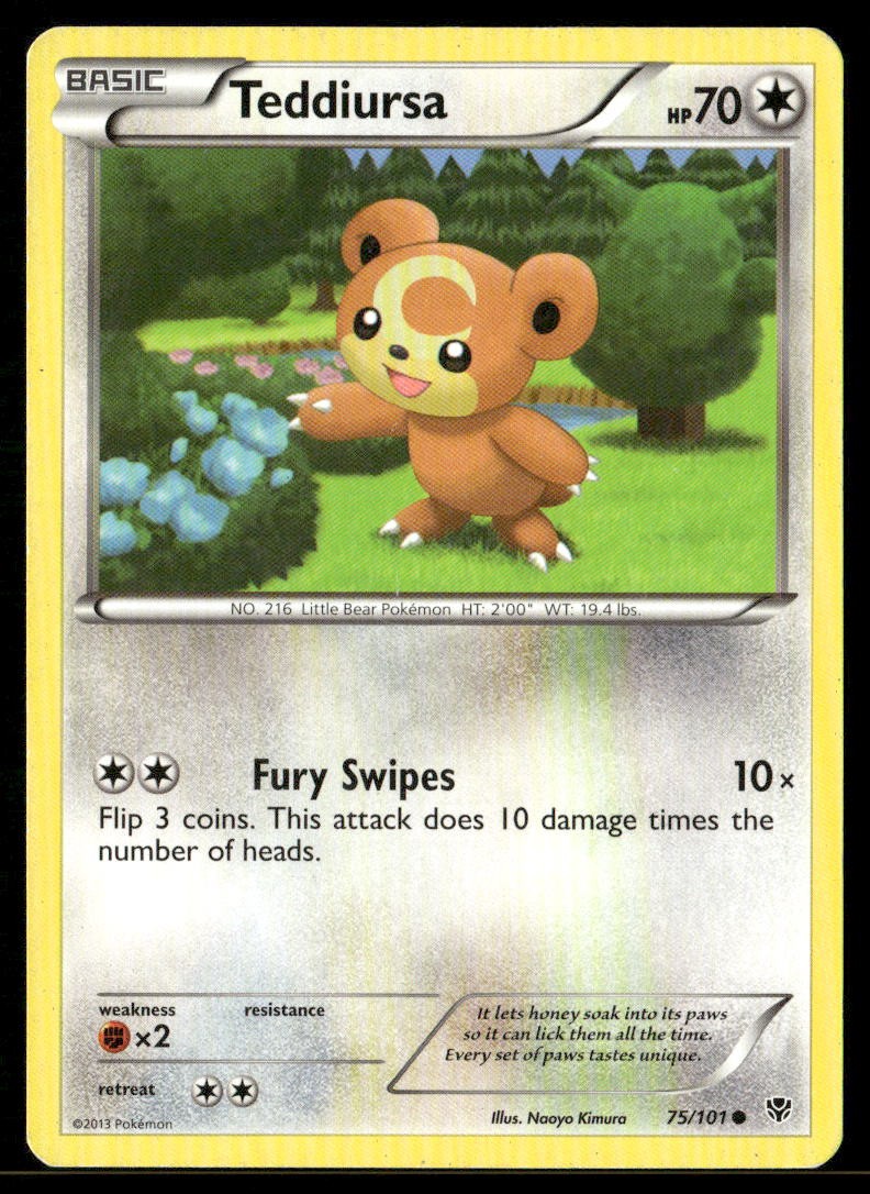 Teddiursa 75/101 Pokemon comune esplosione al plasma molto giocato