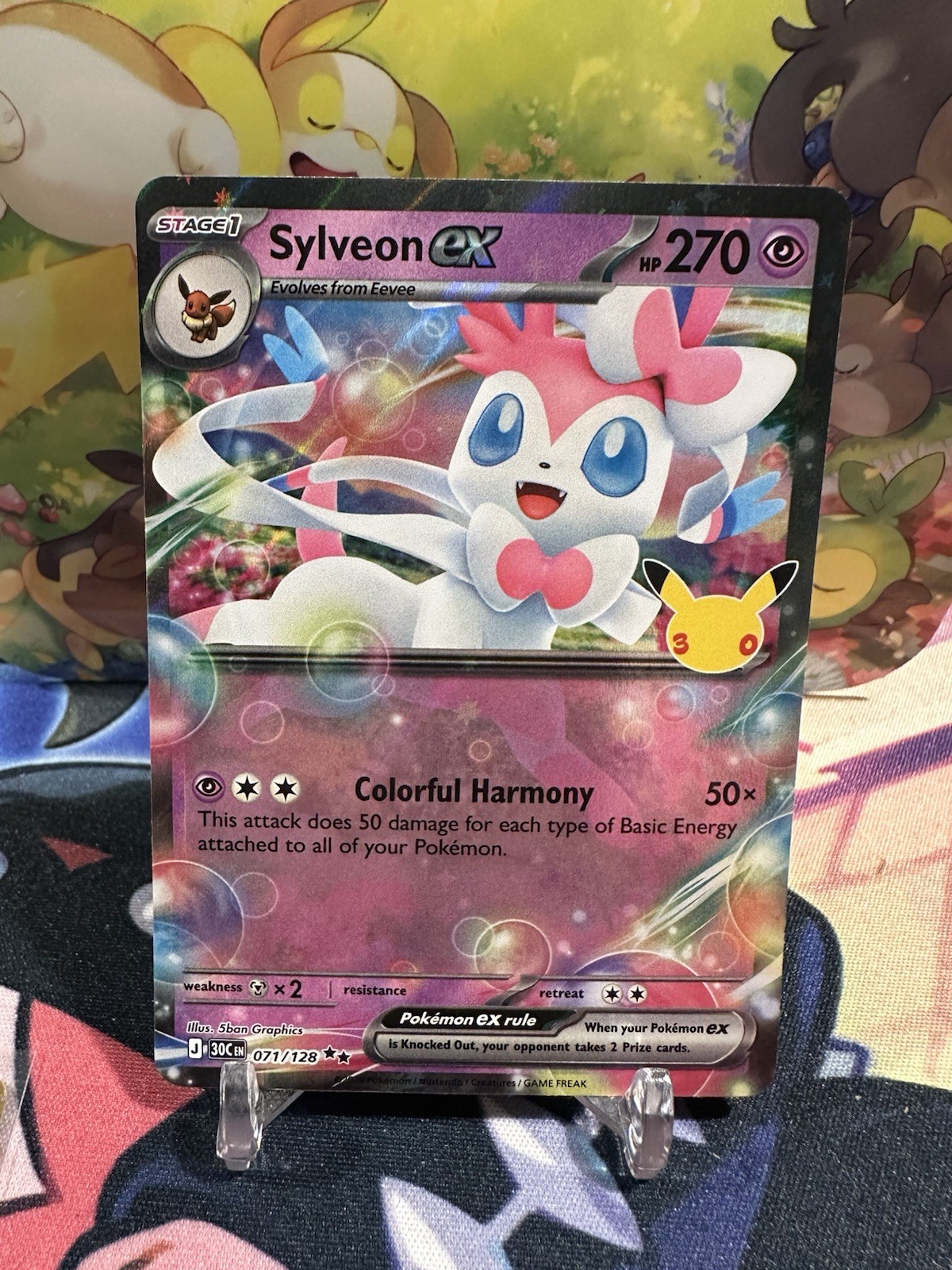 Sylveon ex 071/128 30th Celebration Double Rare Pokemon Card