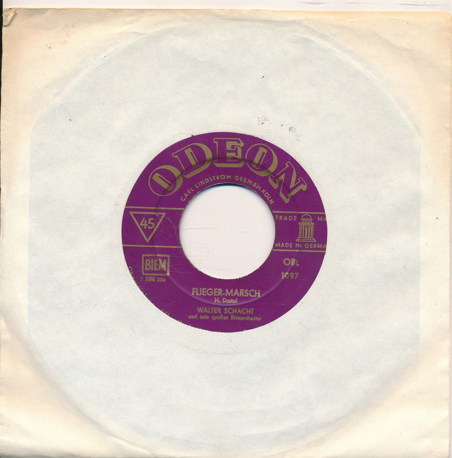 Flieger-Marsch / Radeweiler Marsch - Walter Schacht - LC Single 7" Vinyl 254/21