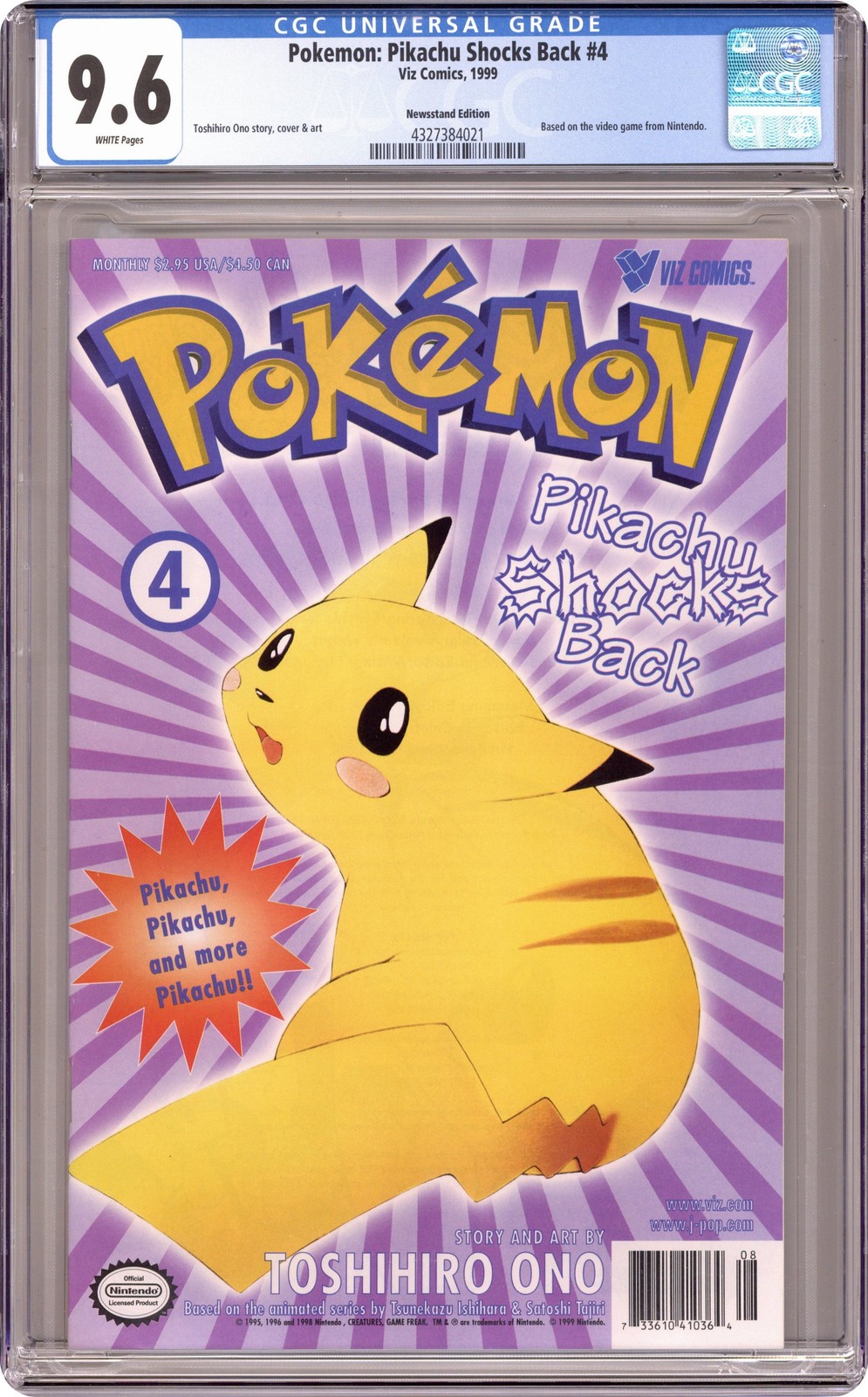 Pokemon Parte 2 Pikachu Shocks Back #4 CGC 9.6 Edicola 1999 4327384021