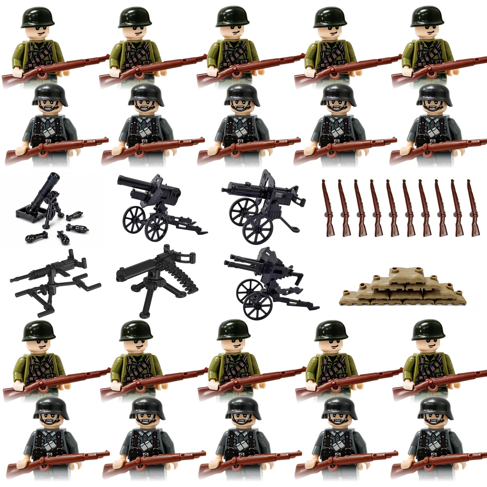 Ensemble d'Armes Militaires pour Figurines Mini de Soldats Kit Plastique