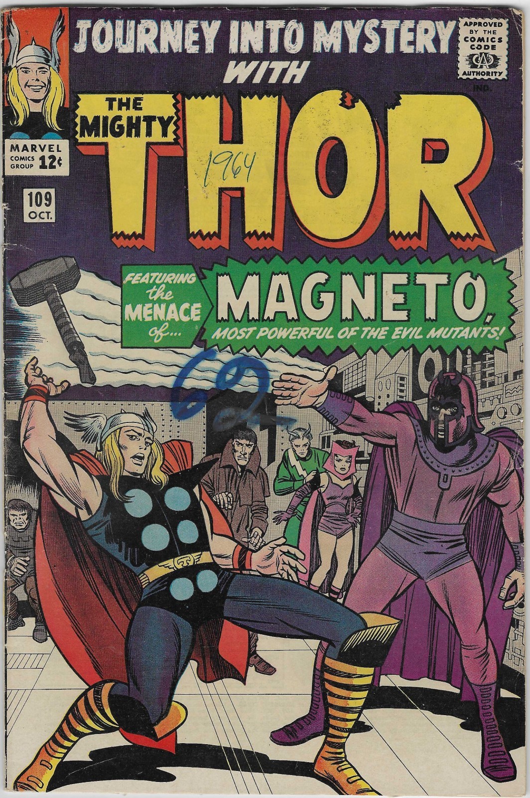 JOURNEY INTO MYSTERY #109 Oct. 1964 Stan Lee/Jack Kirby/Thor/Magneto