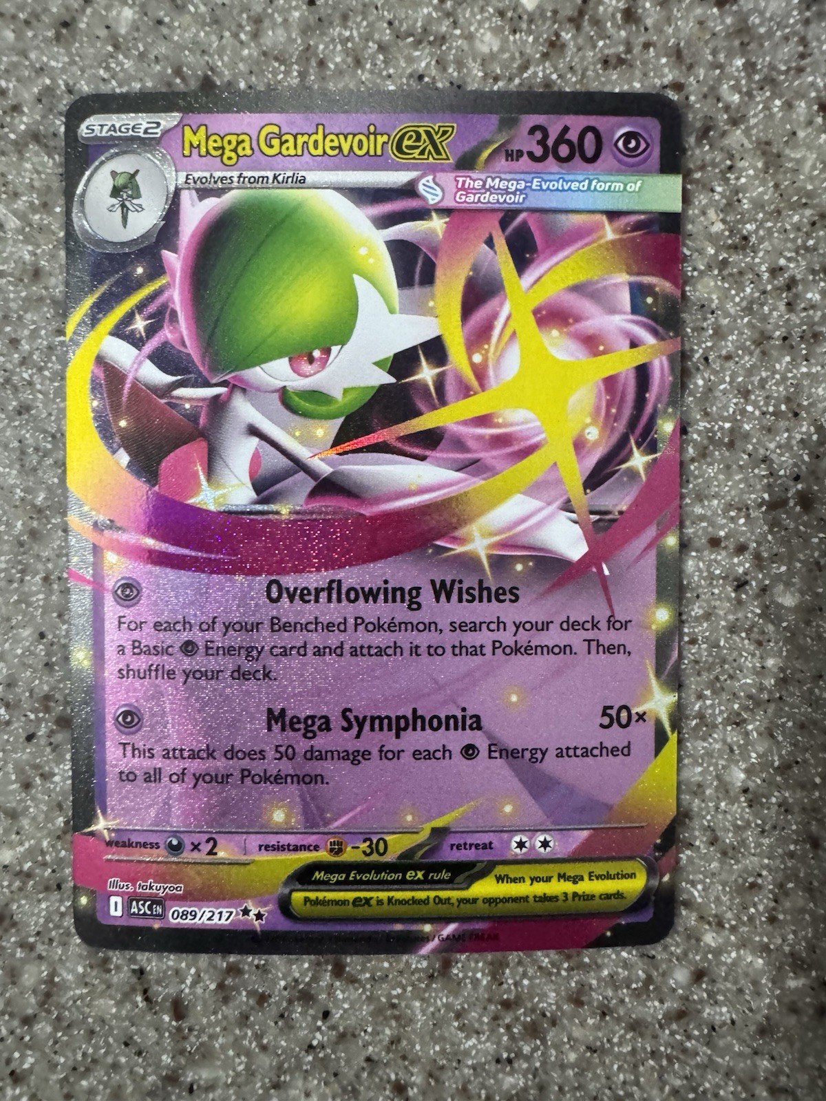 Mega Gardevoir ex Doppio Raro Holo 089/217 Full Art Eroi Ascesi come nuovo