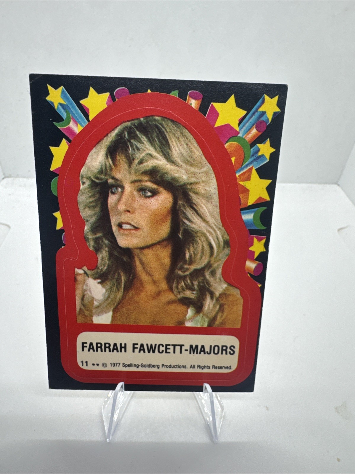 1977 Topps Charlie's Angels Stickers #11 Fawcett-Majors EX