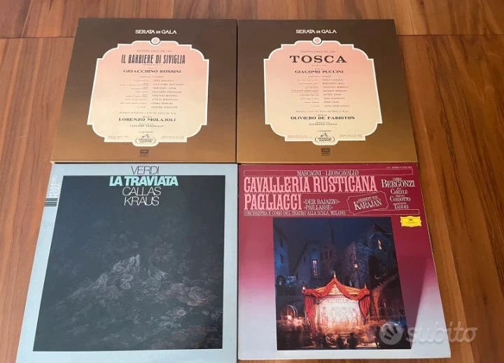 Lotto 4 cofanetti opere in 10 LP Vinili e testi 🇮🇹