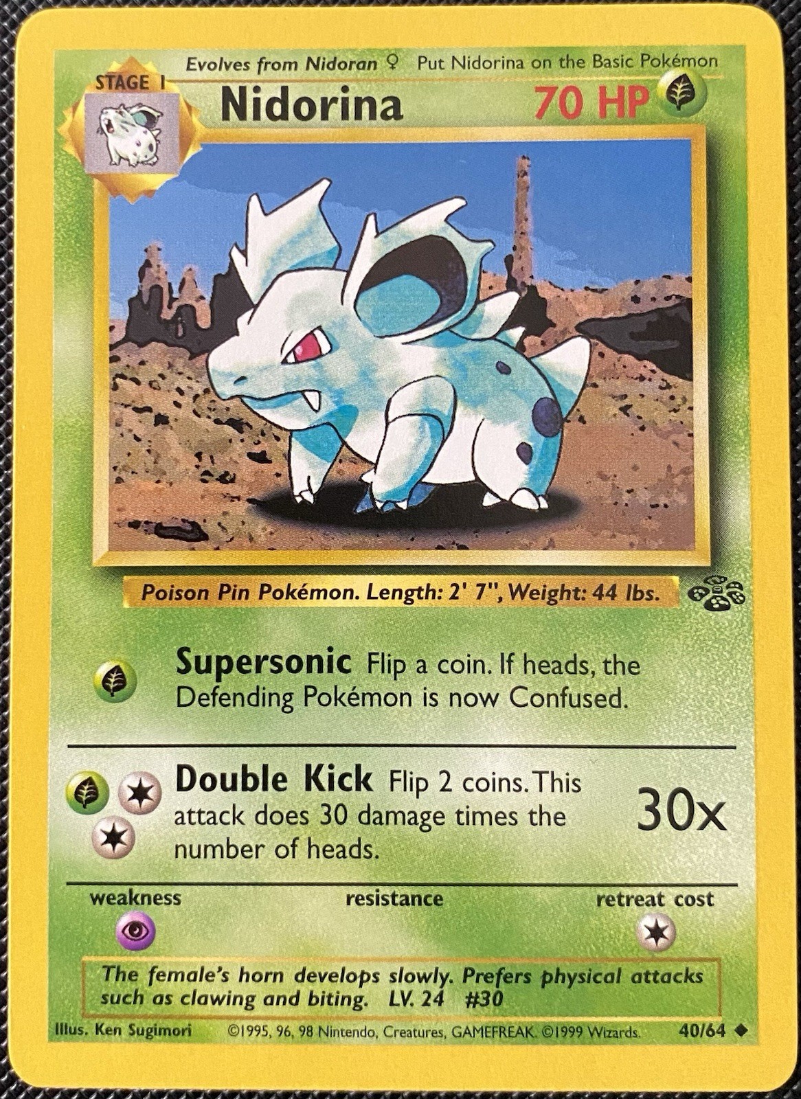 Nidorina 40/64 Jungle Regular Unlimited WOTC NM Pokémon