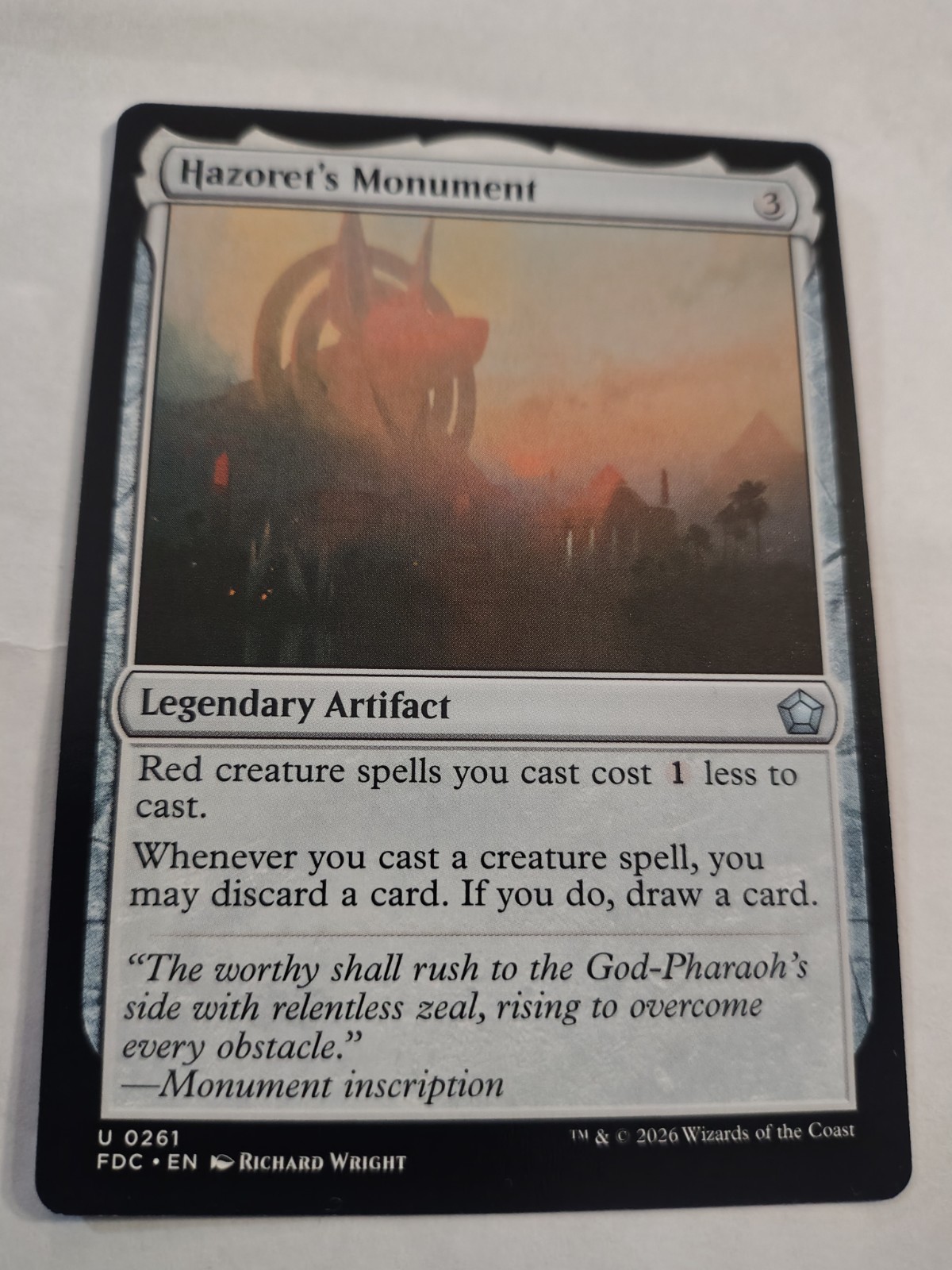 1 x MTG Magic The Gathering Commander Foundations Hazoret's Monument unc exc con