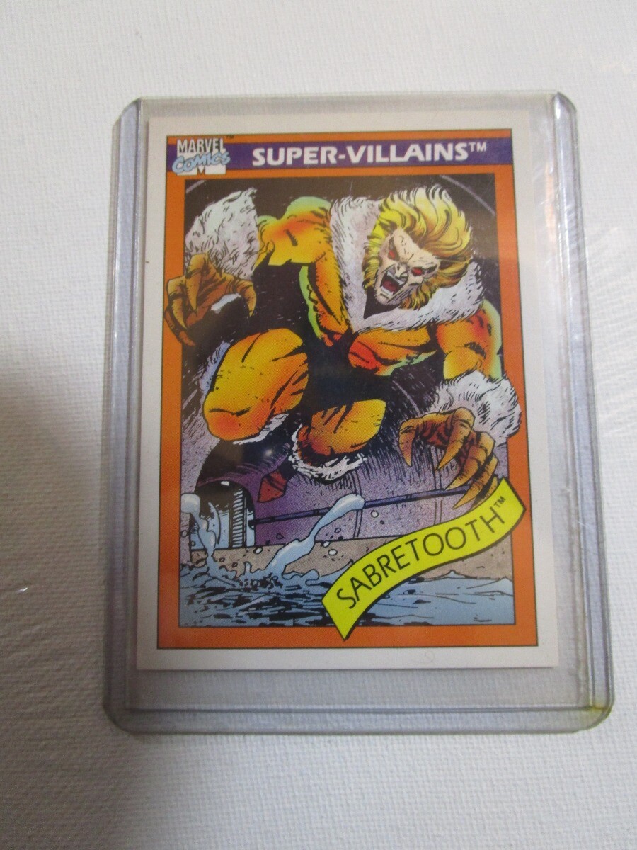 Carte fumetto Sabretooth 1990 Impel Marvel Universe #57 Super-Villains